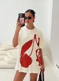 Cherrie Amore Oversized Tee White