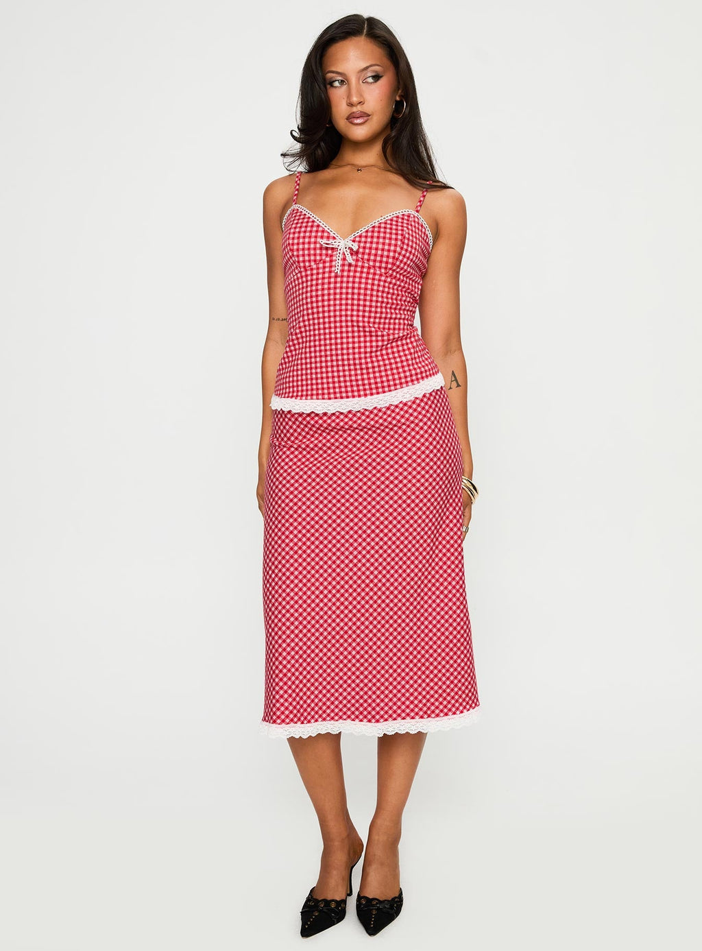 Love In London Set Red Check