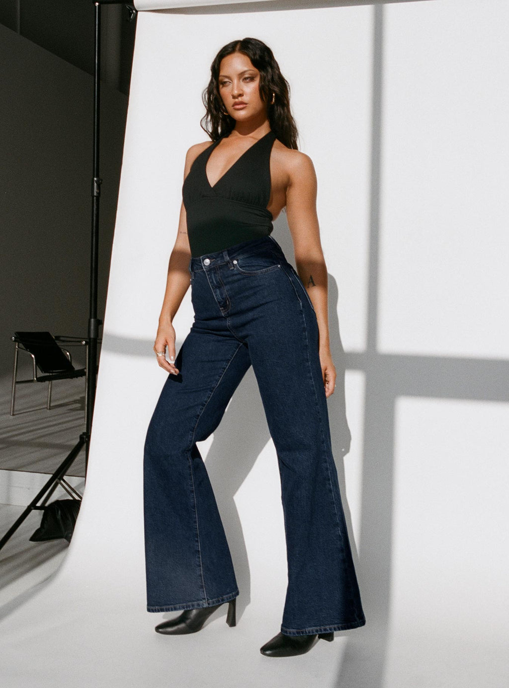 Thearlie High Flare Jean Dark Wash