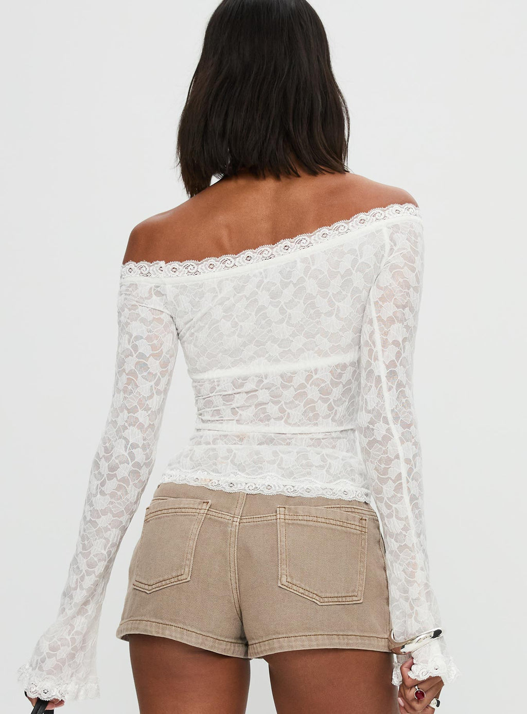 Mochapella Off The Shoulder Top White