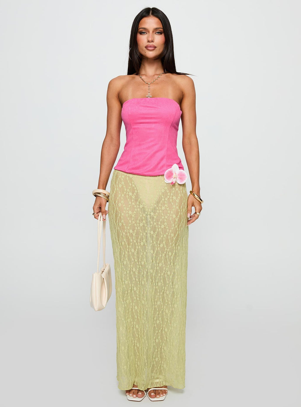 Plotline Strapless Top Pink