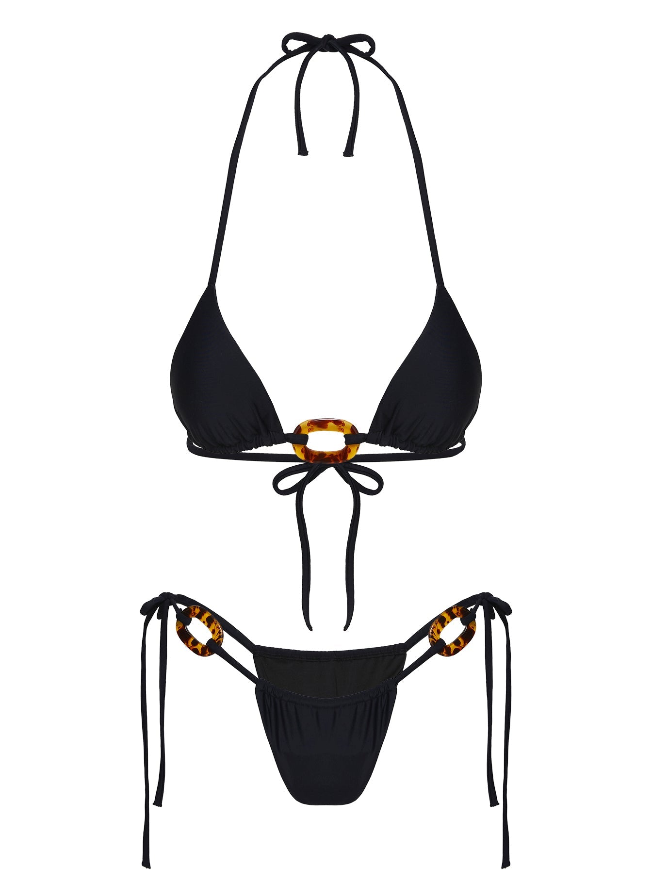 Jenner Tie Side Bikini Bottoms Black