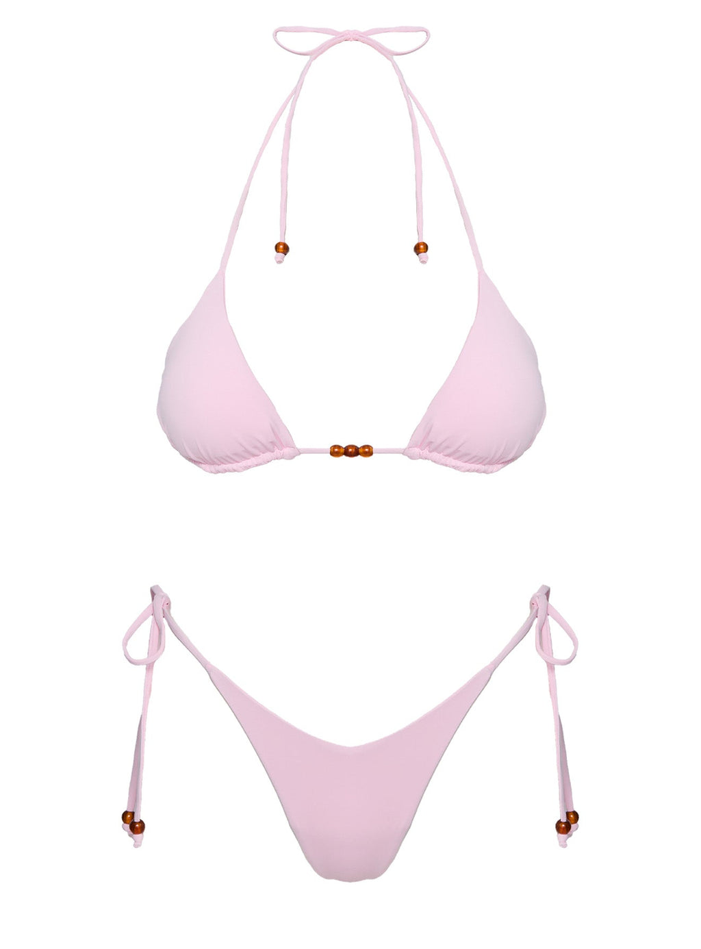 Glora Tie Side Beaded Bikini Bottom Pink