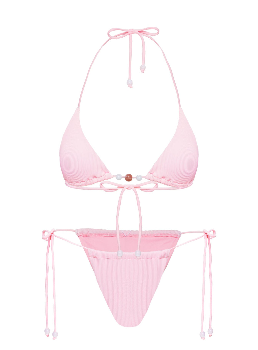 Saide Triangle Bikini Top Pink Stripe
